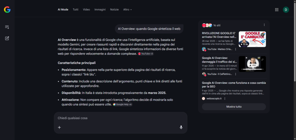 Dalla SEO alla ricerca generativa: cosa cambia con AI Overview e AI Mode 1 Dalla SEO alla ricerca generativa: cosa cambia con AI Overview e AI Mode | image
